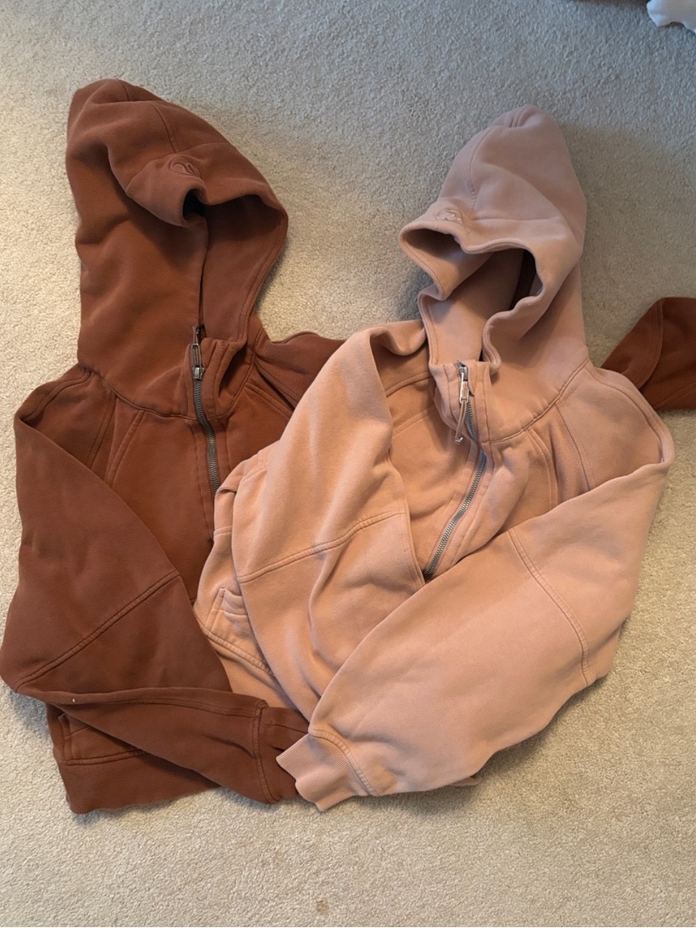 lululemon athletica Two-Tone Hooded Zip Jacket - Dusty Pink & Rust